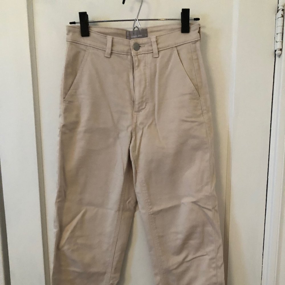 Everlane Straight Leg Crop Pants White Sz 4